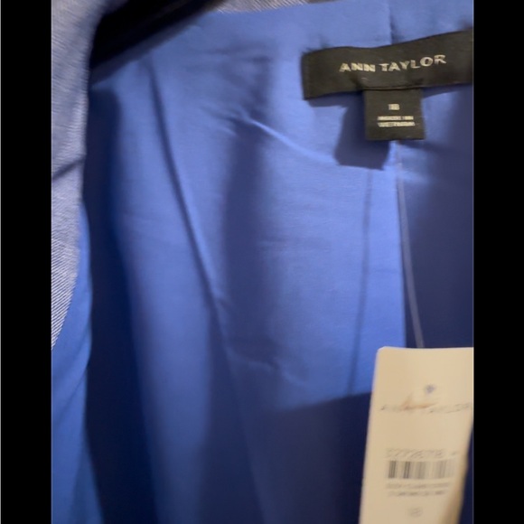Ann Taylor blue cross weave blazer, size 18 - Picture 6 of 13